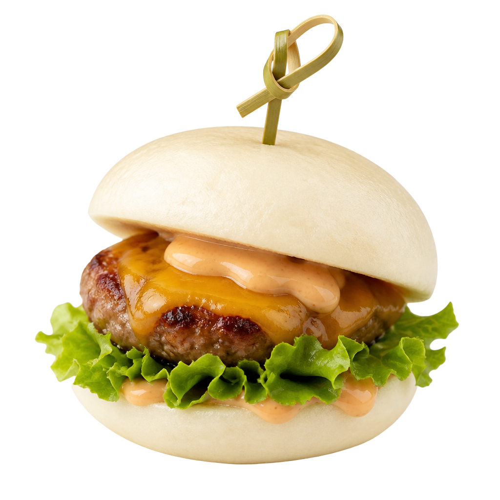 Mini Bao Burger — pain bao Easy Baos cuit et surgelé, prêt à garnir